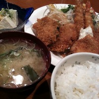武蔵小山 さんきち ヒレ大葉カツと海老フライセット定食